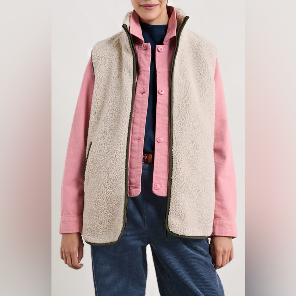 Seasalt Cornwall High Pile Fleece Vest Size 8 NWT